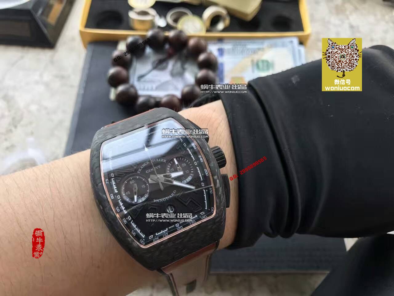 【LE1:1顶级复刻手表】法穆兰VANGUARD系列V45 SC DT BLACK PXL黑色腕表