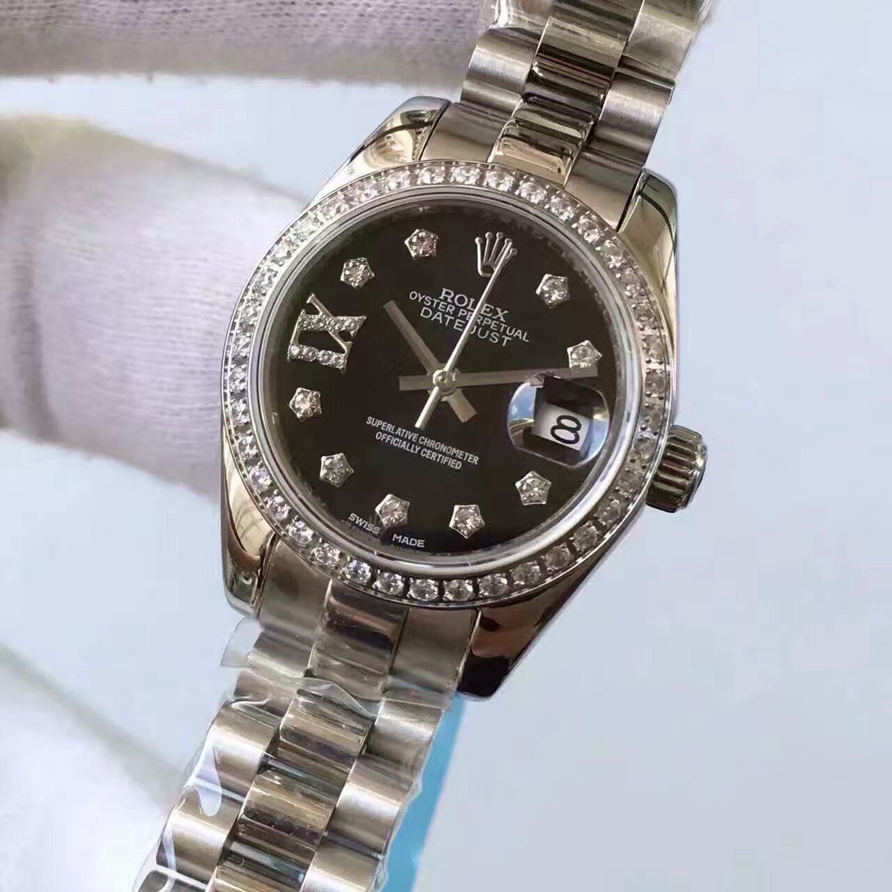 【台湾厂一比一复刻手表】劳力士女装日志型系列黑色表盘腕表 / R148