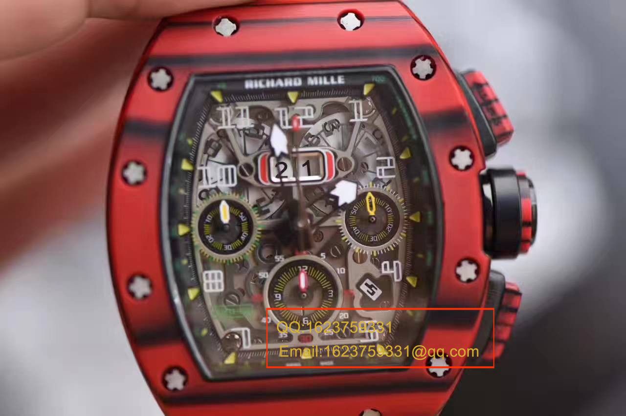【独家视频测评RM一比一超A高仿手表】理查德.米勒男士系列RM 011 RED QTPT红碳纤维腕表 