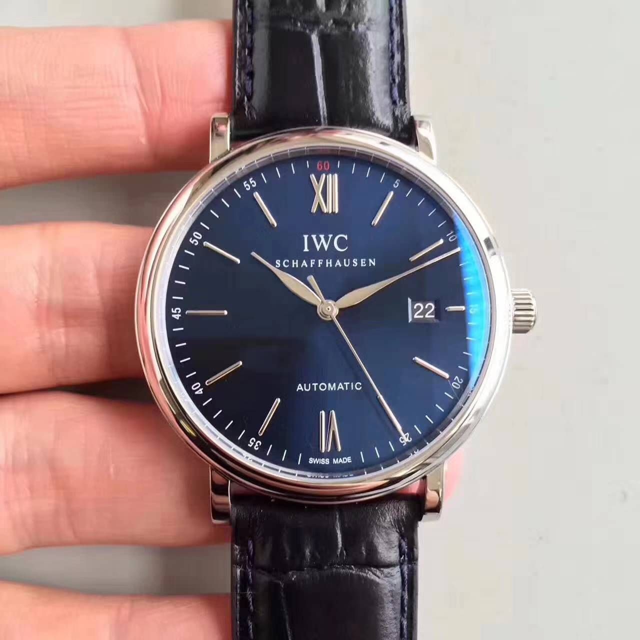 【独家视频测评MK厂1:1高仿手表】万国 IWC 柏涛菲诺系列 大三针 IW356512 男士手表 / WGAH117