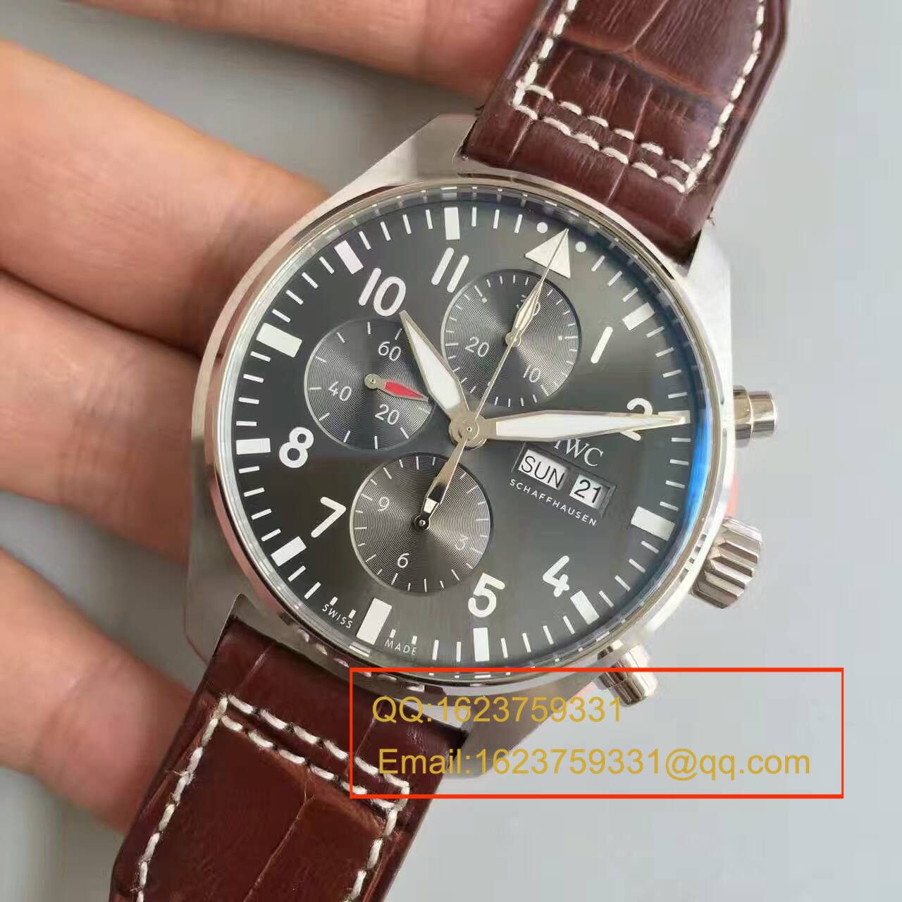 【ZF厂一比一复刻手表】万国CHRONOGRAPH飞行员系列IW377719腕表 皮带款 / WG136