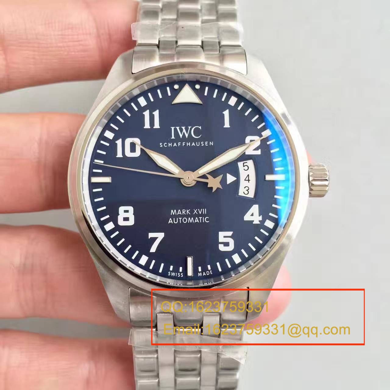 【MK厂一比一超A高仿手表】万国飞行员系列马克十七IW326506腕表(蓝面小王子钢带版) 