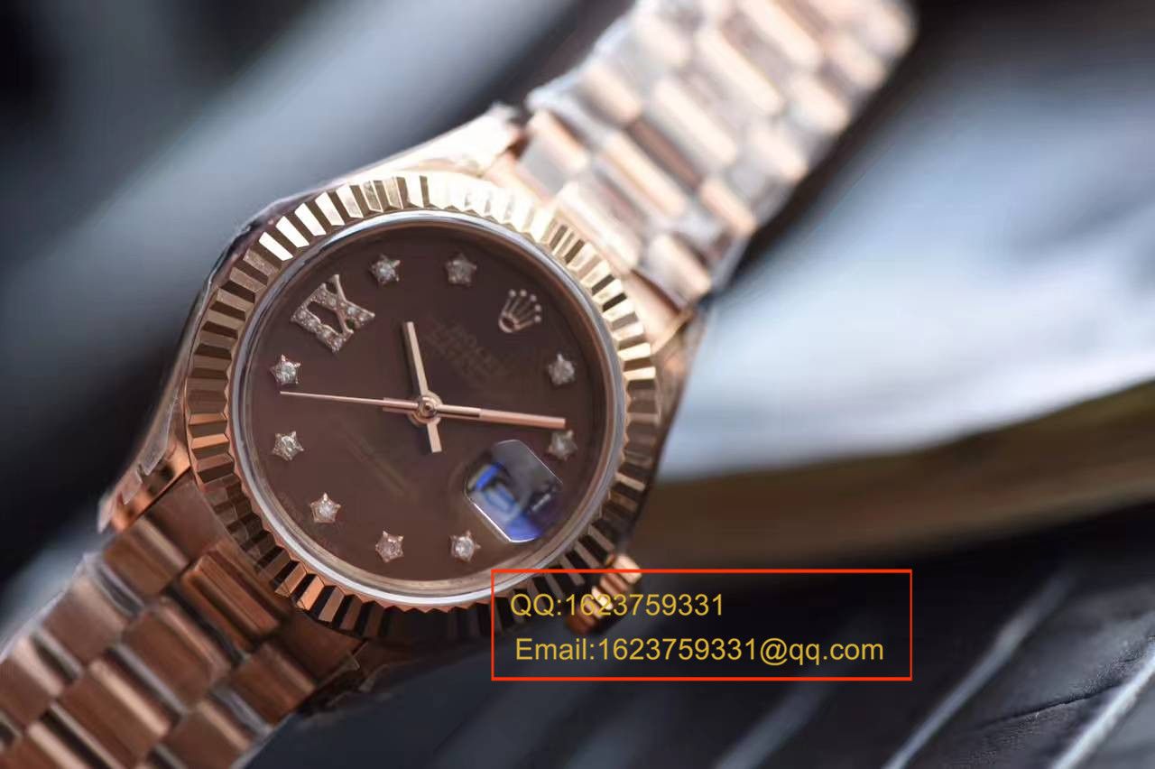 【SY厂一比一超A高仿手表】劳力士女装日志型系列279171巧克力色表盘女士腕表 