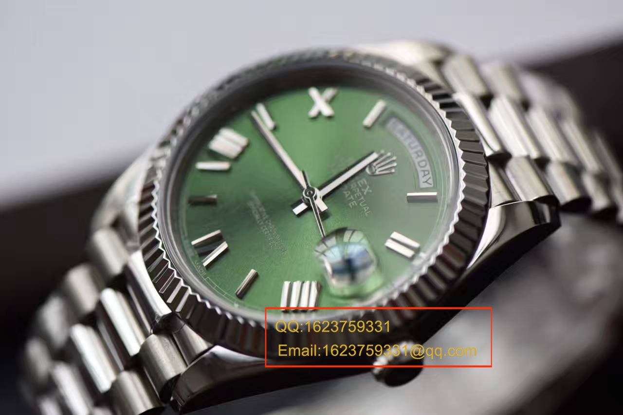 【独家视频测评EW厂1:1顶级高仿手表】劳力士星期日历型系列228239绿盘腕表 / R111