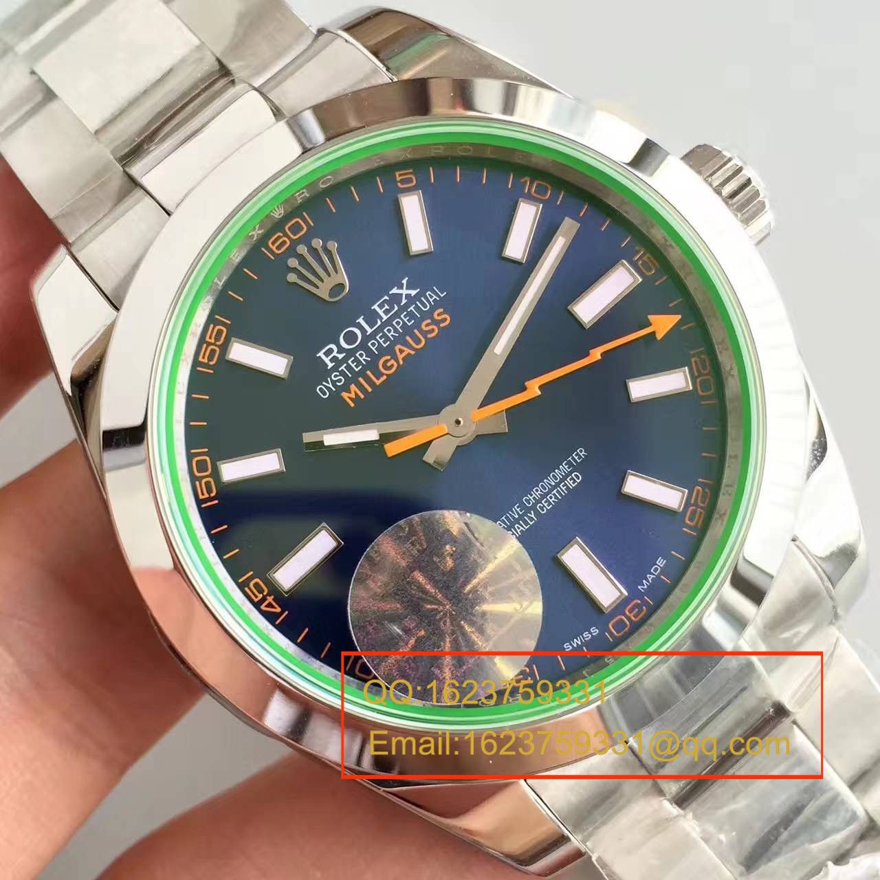 【JF厂1:1精仿手表】劳力士MILGAUSS系列116400-GV-72400蓝盘腕表《蓝色闪电》 / R001