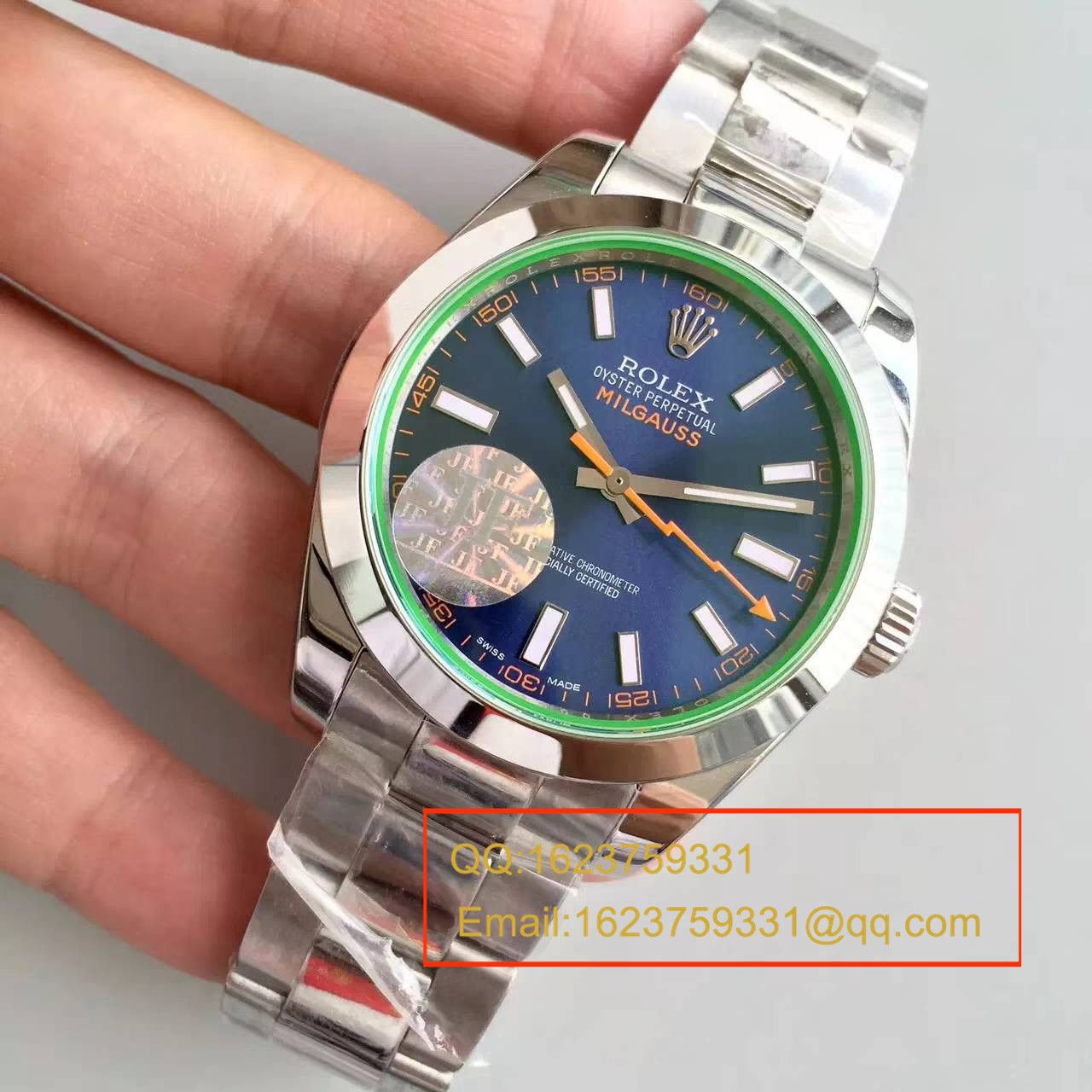 【JF厂1:1精仿手表】劳力士MILGAUSS系列116400-GV-72400蓝盘腕表《蓝色闪电》 