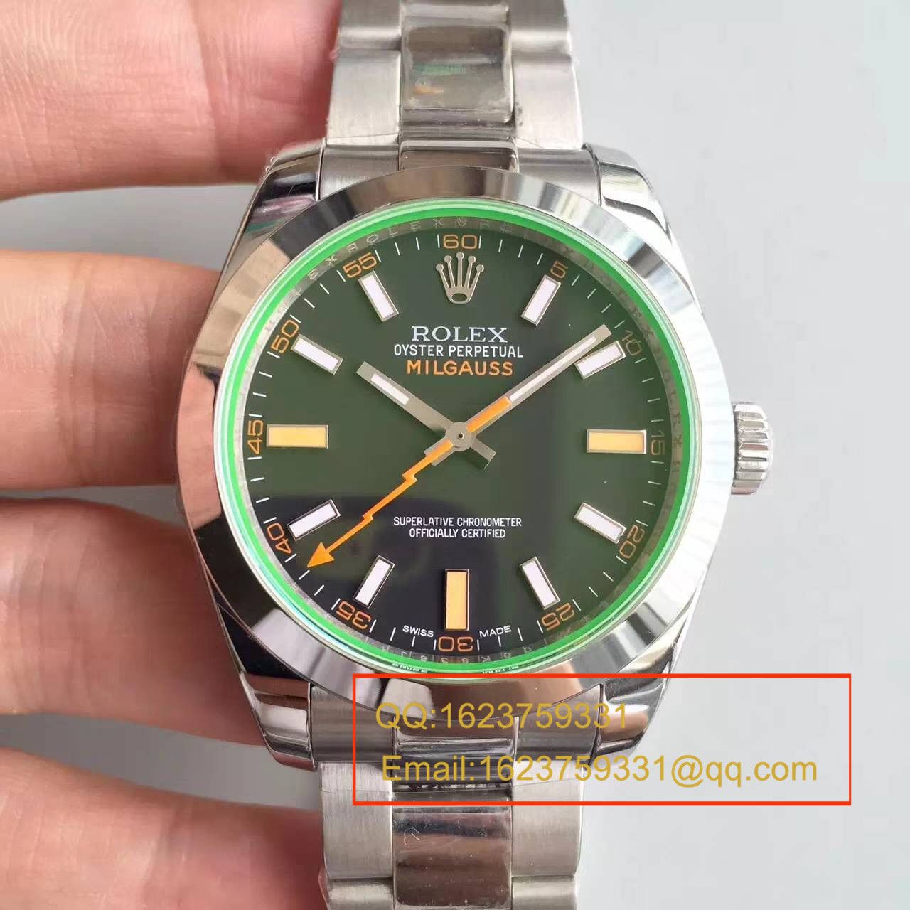 【JF厂1:1高仿手表】劳力士MILGAUSS系列116400-GV-72400黑盘腕表《黑面闪电》 / R002