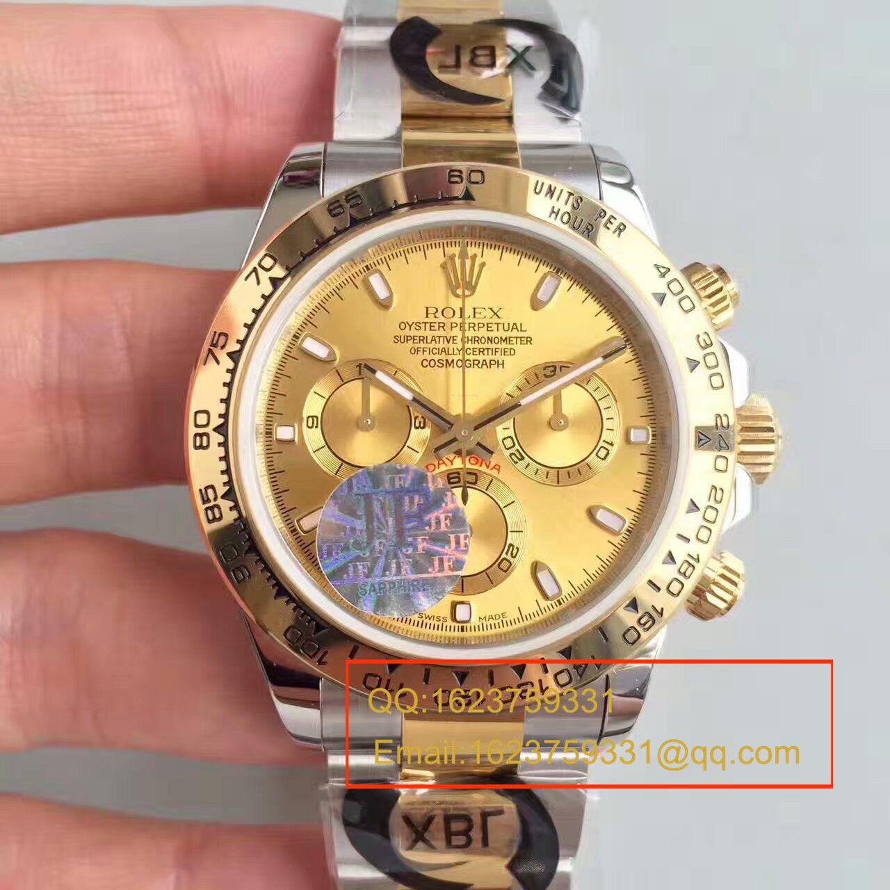 【JF厂1:1复刻高仿手表】劳力士宇宙计型迪通拿系列116508金盘腕表 / R129