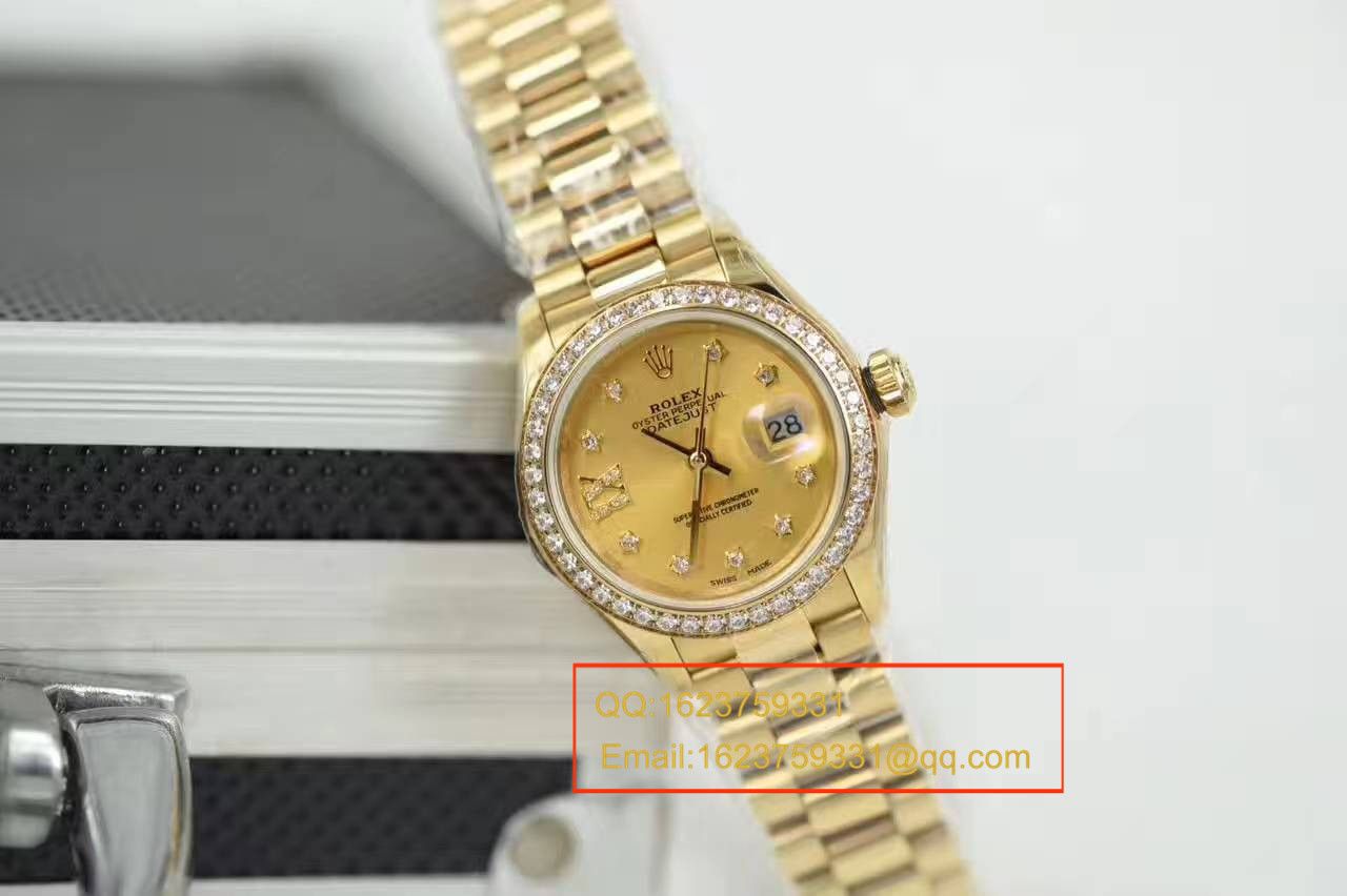 【SY厂1:1超A高仿手表】劳力士女装日志型系列279138RBR香槟盘腕表 