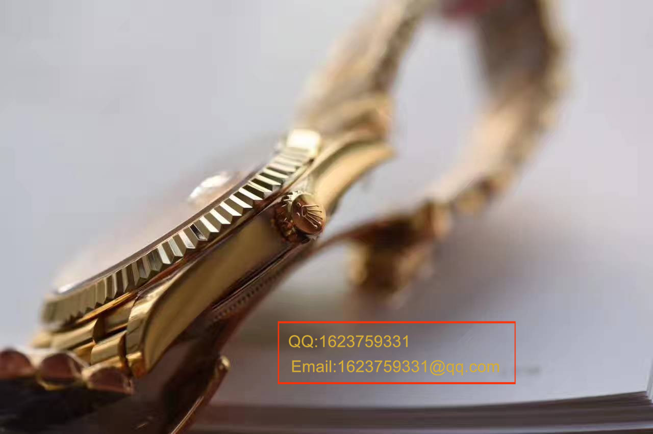 【台湾厂一比一超A精仿手表】劳力士星期日历型系列228238香槟色表盘钻钉腕表 / RBA179