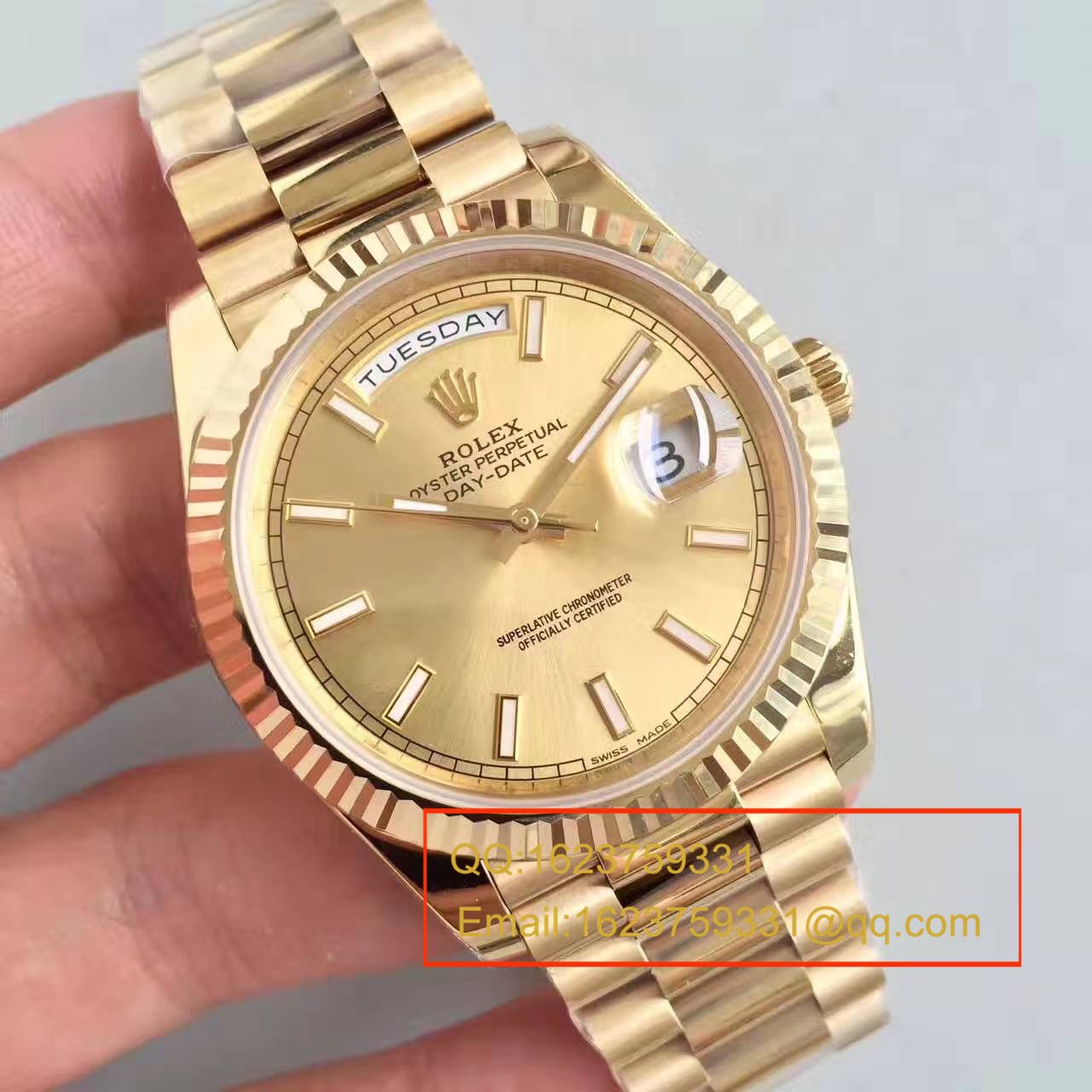 【N厂一比一复刻手表】劳力士星期日历型系列228238金盘腕表 