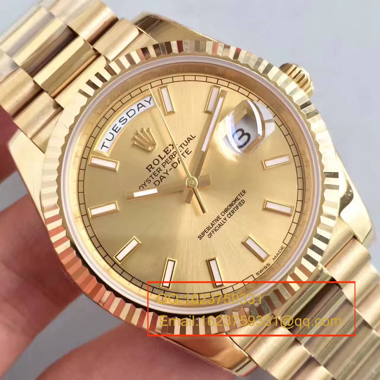 【N厂一比一复刻手表】劳力士星期日历型系列228238金盘腕表 