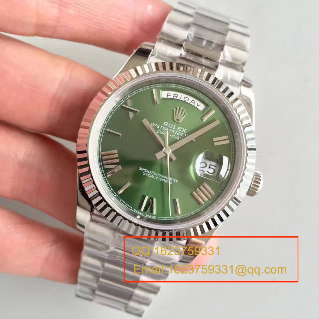 【N厂一比一超A高仿手表】劳力士星期日历型系列228239绿盘腕表 / RBE065
