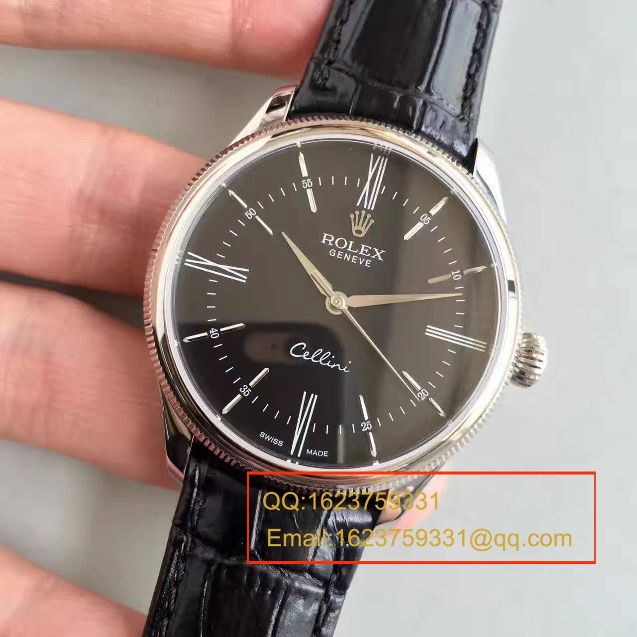 【MK一比一超A高仿手表】劳力士切利尼系列50509黑盘黑带机械腕表 