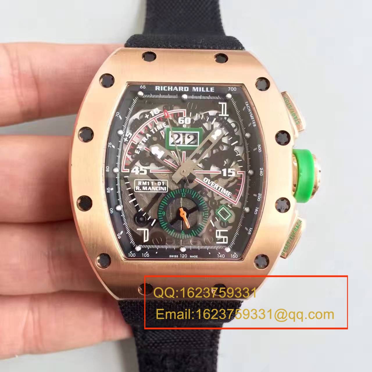 【RM一比一超A精仿手表】理查德.米勒男士系列RM 011 FLYBACK CHRONOGRAPH腕表 