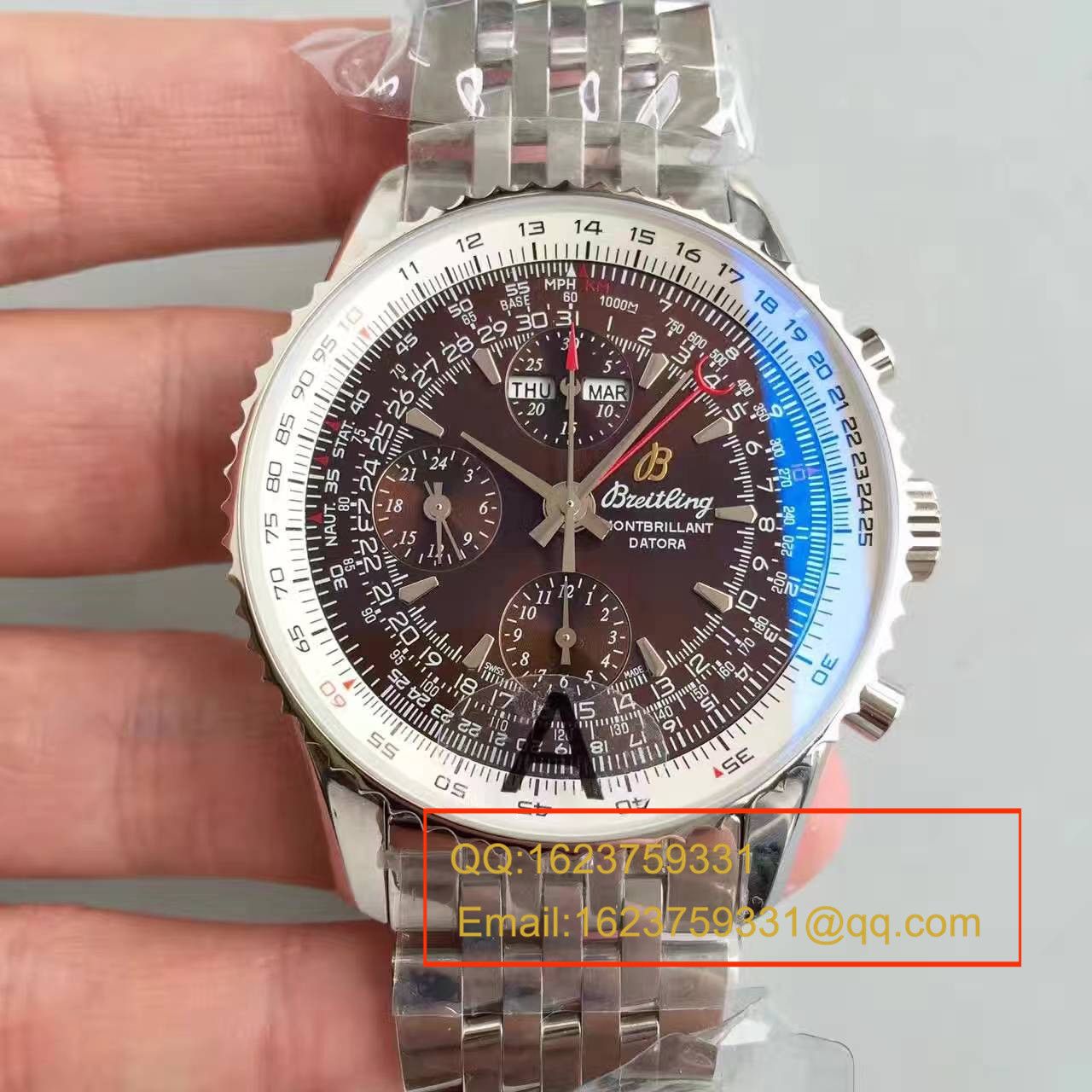 【JF一比一高仿手表】百年灵蒙柏朗计时系列A2133012-B571棕盘腕表 