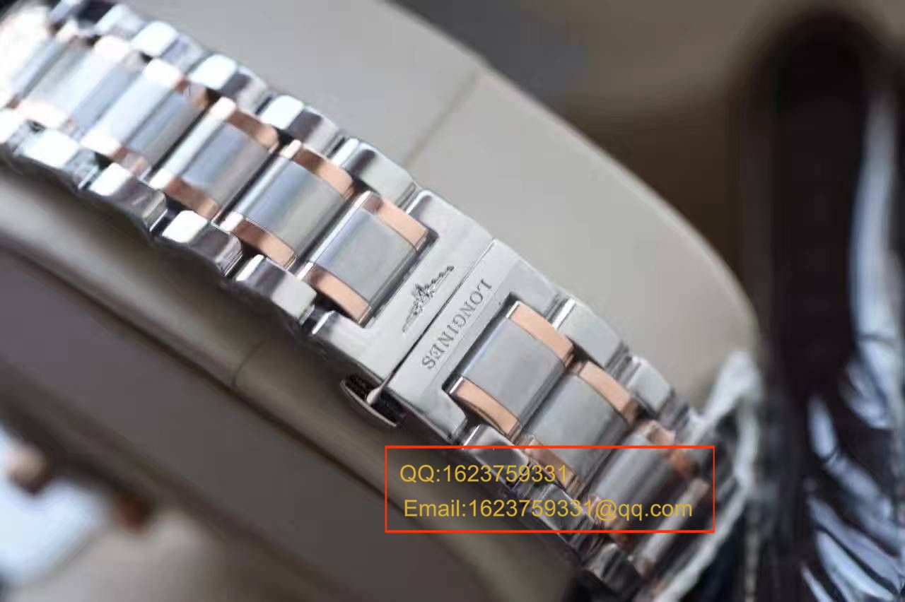 【视频评测YL厂1:1超A高仿手表】浪琴LONGINES名匠系列L2.673.8.78.3月相腕表《间金表带》 / LQ022