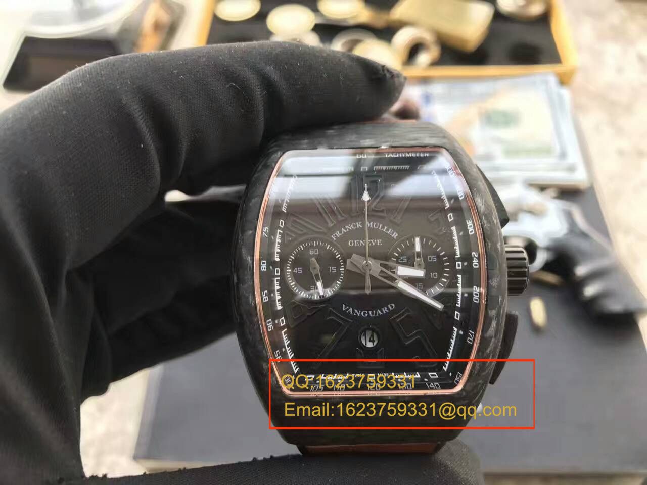 【LE1:1顶级复刻手表】法穆兰VANGUARD系列V45 SC DT BLACK PXL黑色腕表 / 法穆兰CAFL05