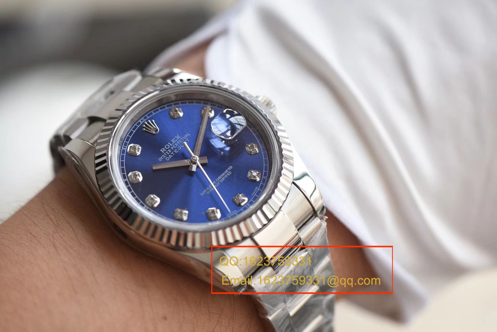【视频评测N厂一比一复刻手表】劳力士日志型系列116234蓝盘镶嵌钻石腕表 / RBD088
