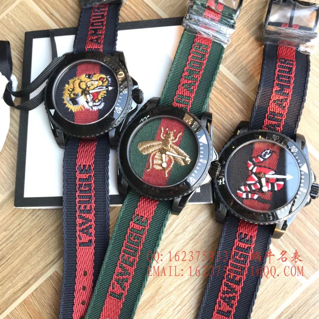 【香港原单 支持专柜验货】Original Gucci 古驰新款刺绣款Le Marché des Merveilles系列男表 