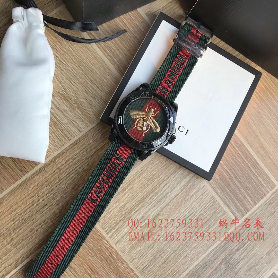 【香港原单 支持专柜验货】Original Gucci 古驰新款刺绣款Le Marché des Merveilles系列男表 / 