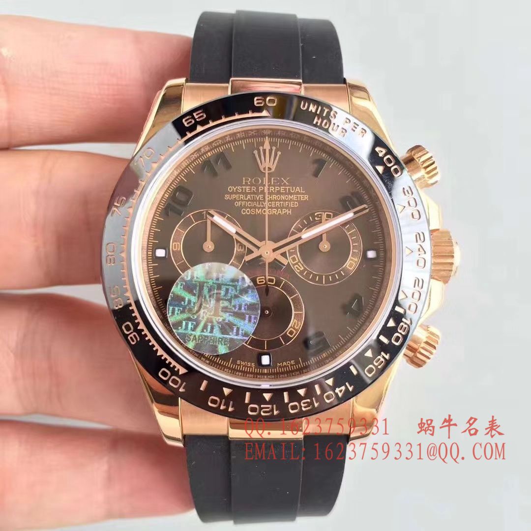 【JF1:1顶级复刻高仿手表】劳力士宇宙计型迪通拿系列116515LN-L(FC) 咖啡面机械腕表 / R009