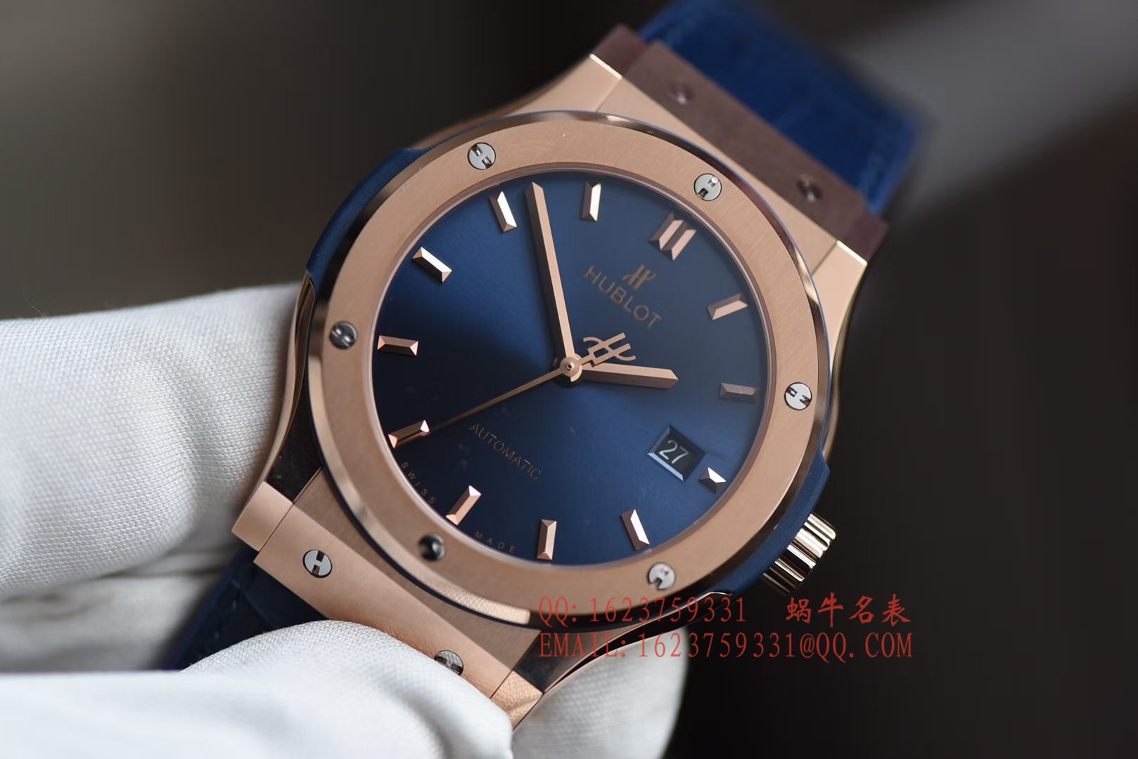 【JJ一比一超A高仿手 表】宇舶HUBLOT经典融合系列宇舶classic fusion  kinggold金壳蓝面 / YB053