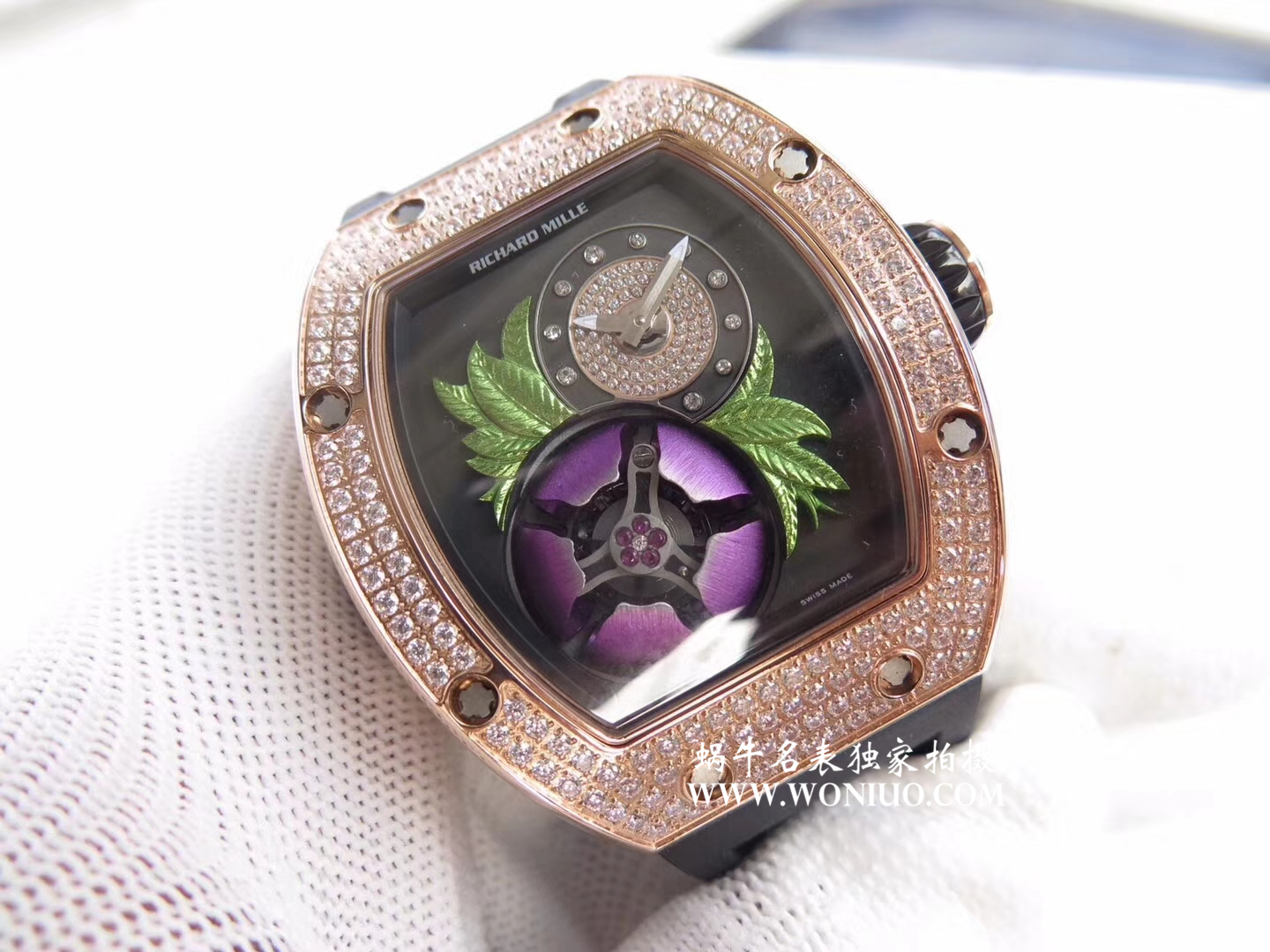 【RM一比一超A高仿手表】里查德米尔女士系列RM 19-02 TOURBILLON FLEUR飞行陀飞轮腕表腕表 / RM 019