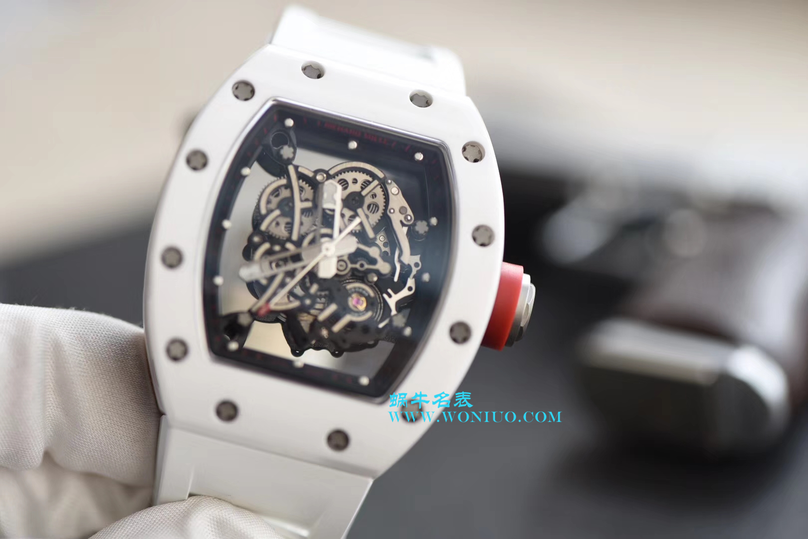 【KV一比一超A高仿手表】理查德.米勒RICHARD MILLE男士系列RM 055白陶瓷白色橡胶带新款腕表 