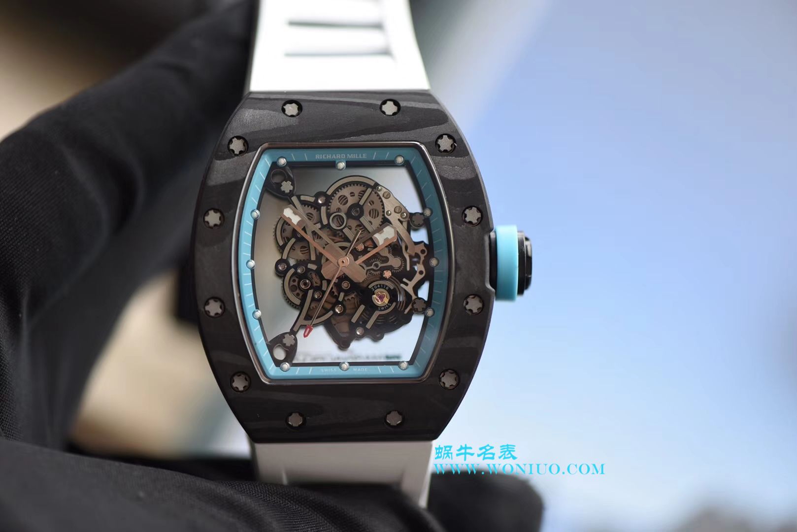 【KV一比一超A高仿手表】理查德米尔RICHARDMILLE 最强版RM055巴巴沃森.蒂芙尼蓝阿布扎比赛道特别纪念版 / RM 055G