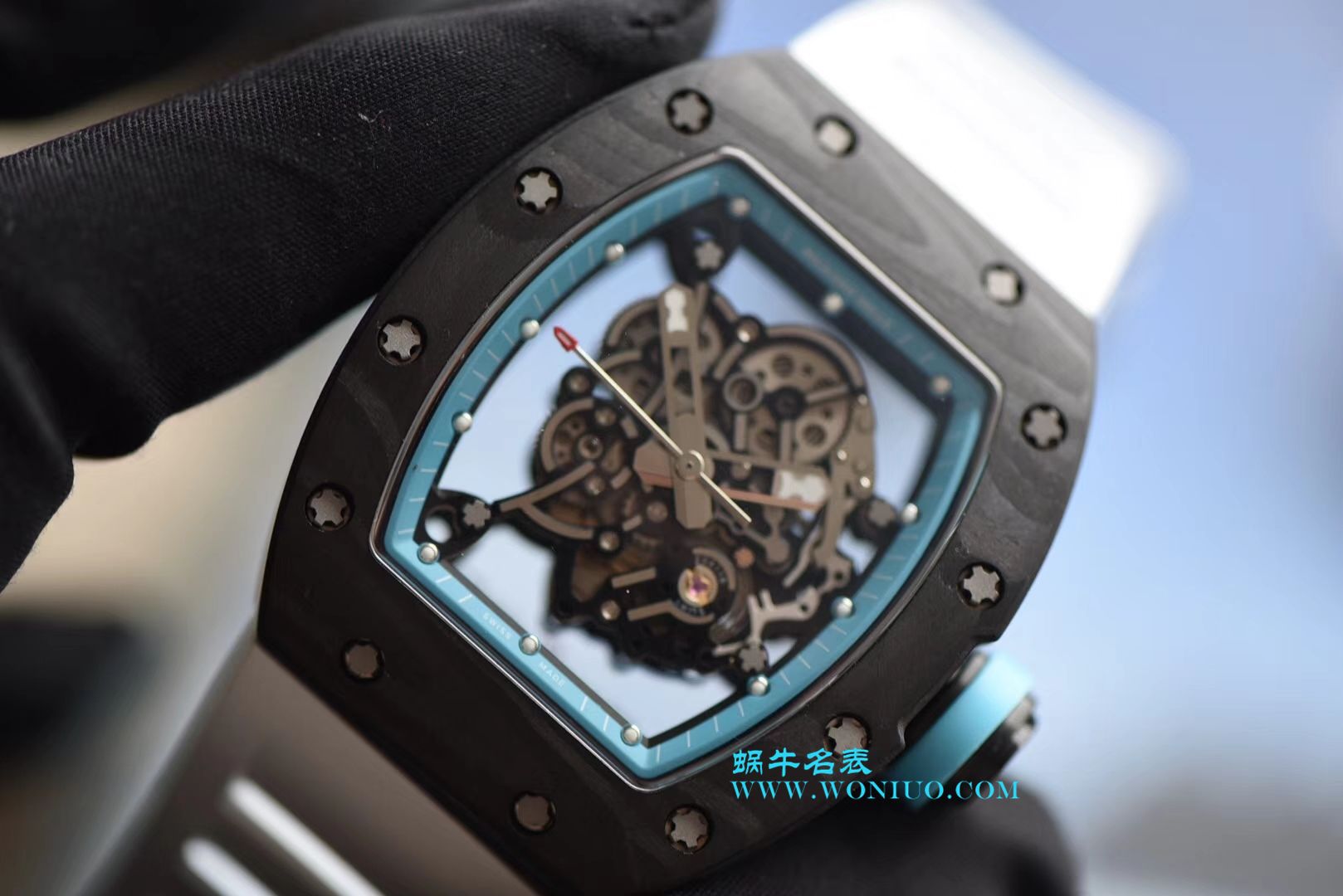 【KV一比一超A高仿手表】理查德米尔RICHARDMILLE 最强版RM055巴巴沃森.蒂芙尼蓝阿布扎比赛道特别纪念版 