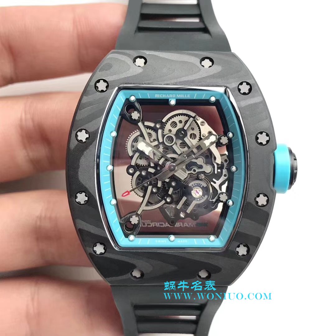 【KV一比一超A高仿手表】理查德米尔RICHARDMILLE 最强版RM055巴巴沃森.蒂芙尼蓝阿布扎比赛道特别纪念版 / RM 055G