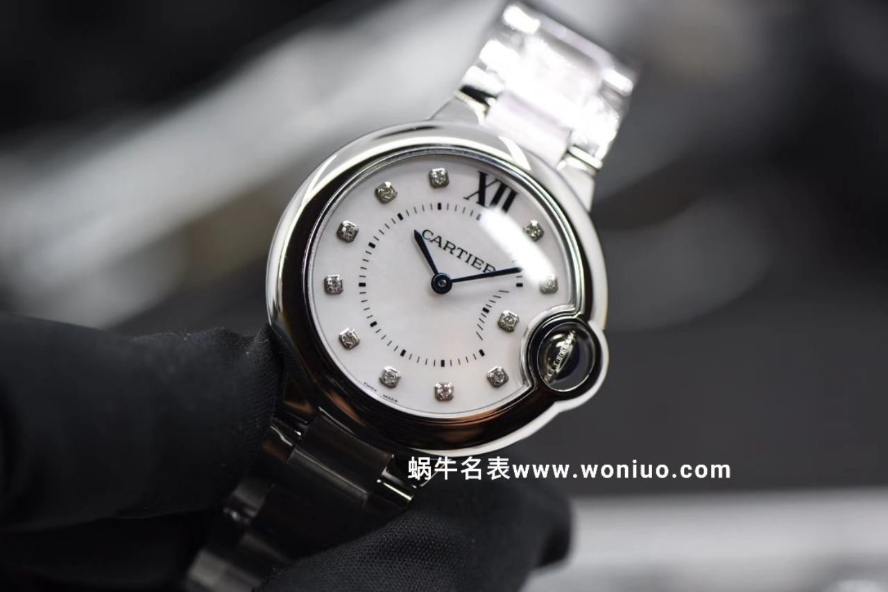 V6出品蓝气球新品～33mm贝母钻丁面石英机芯女士腕表 