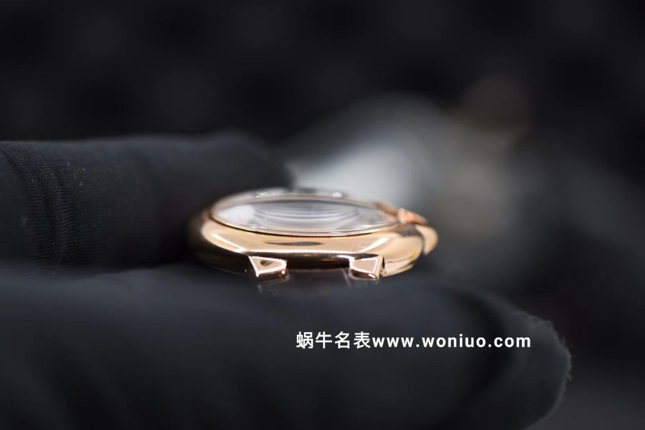 V6出品蓝气球新品～33mm 玫瑰金贝母钻丁面女士石英腕表 