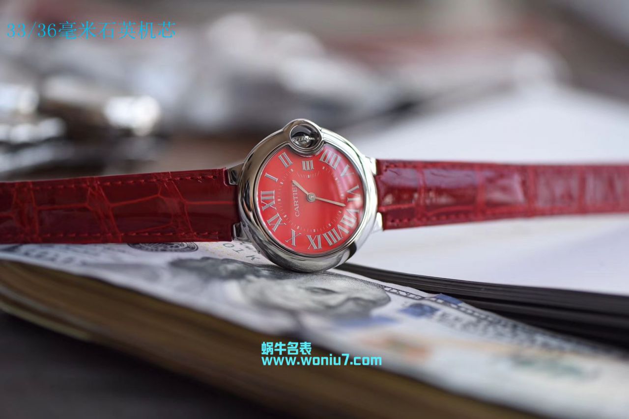 【V6一比一超A高仿手表】卡地亚蓝气球系列WSBB0022女士33毫米机械中国红特别版腕表 