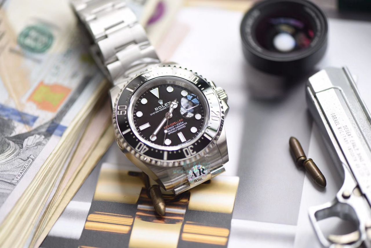 【独家视频评测AR一比一超A高仿手表】劳力士ROLEX海使型系列Rolex Sea-Dweller 50周年126600 单红43毫米腕表 / RBG194