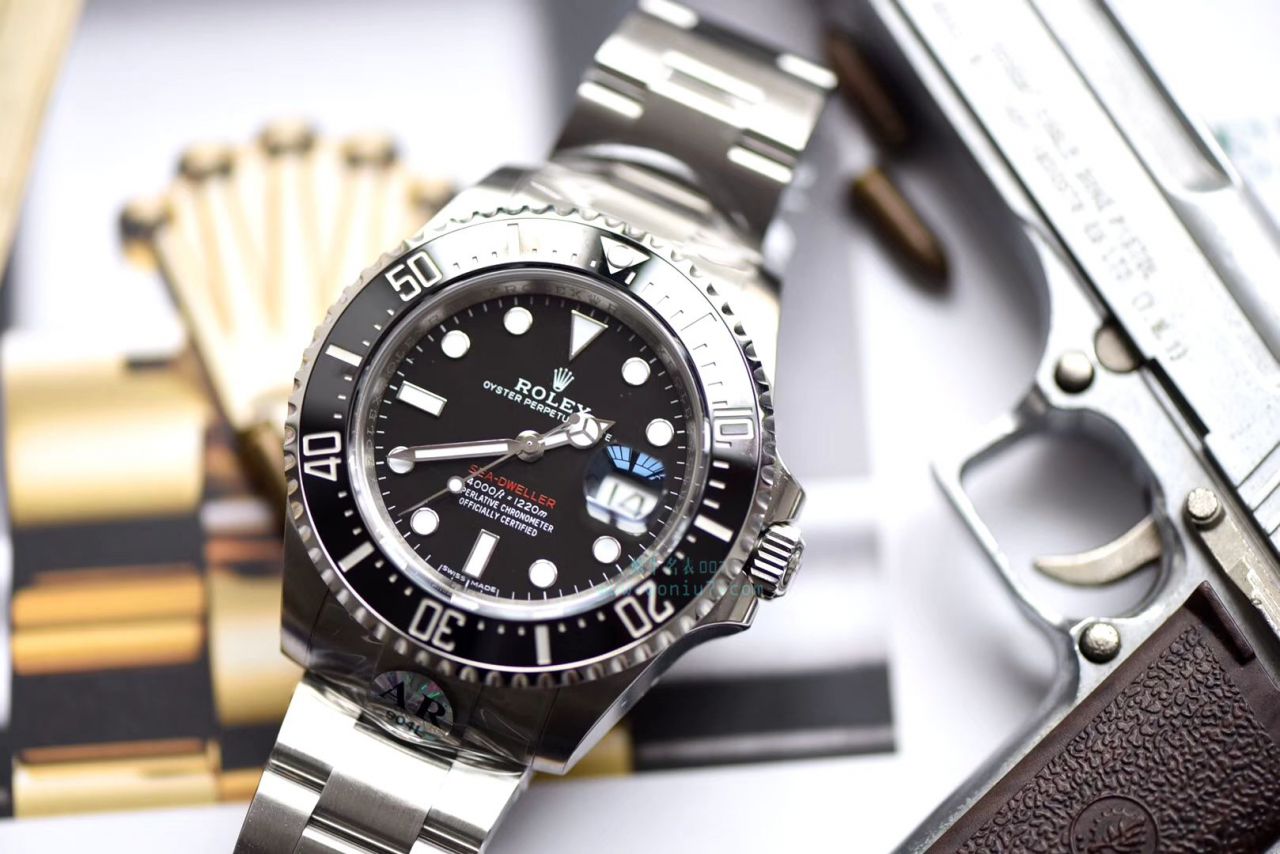 【独家视频评测AR一比一超A高仿手表】劳力士ROLEX海使型系列Rolex Sea-Dweller 50周年126600 单红43毫米腕表 