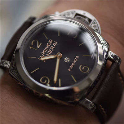 【V9一比一顶级复刻手表】沛纳海LUMINOR系列 PAM00972雕花腕表