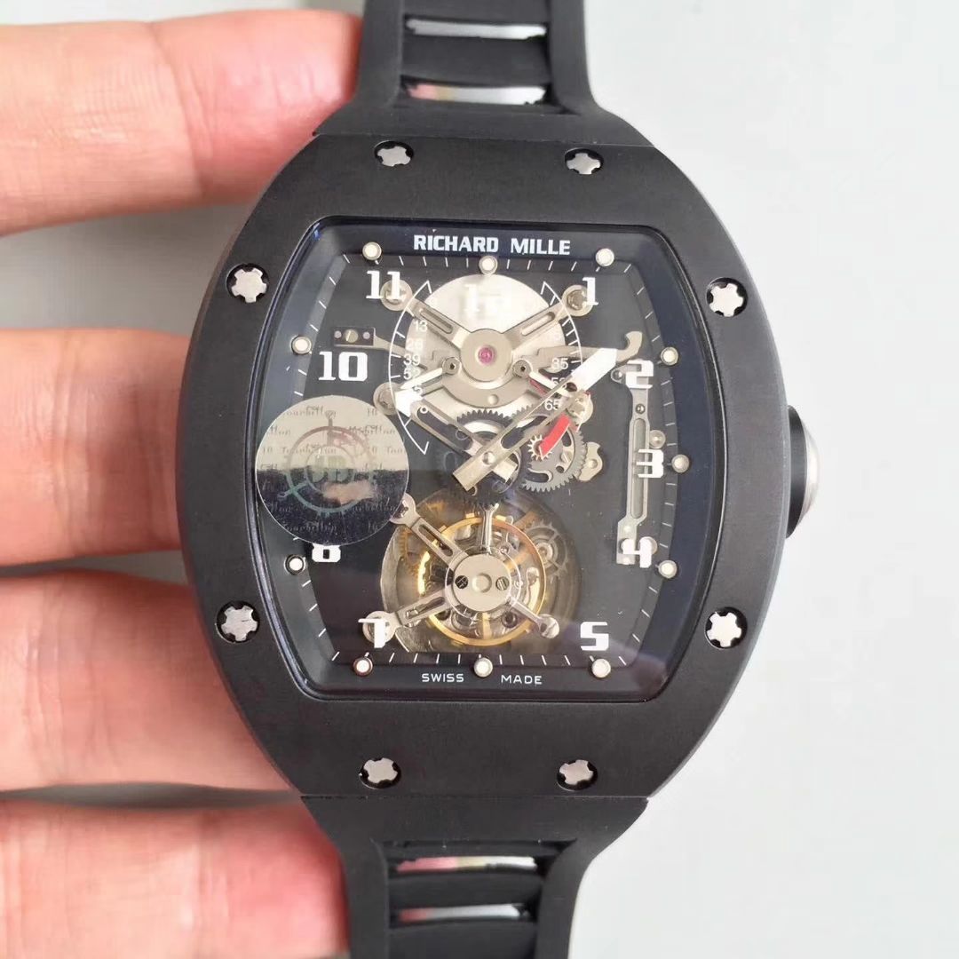 RICHARD MILLE（理查德米勒）视频评测里查德米尔男士系列RM 001腕表JB厂高仿理查德·米勒RM001真陀飞轮 