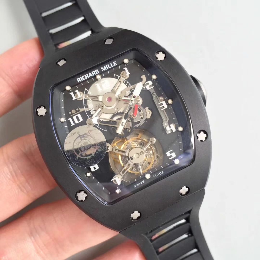 RICHARD MILLE（理查德米勒）视频评测里查德米尔男士系列RM 001腕表JB厂高仿理查德·米勒RM001真陀飞轮 