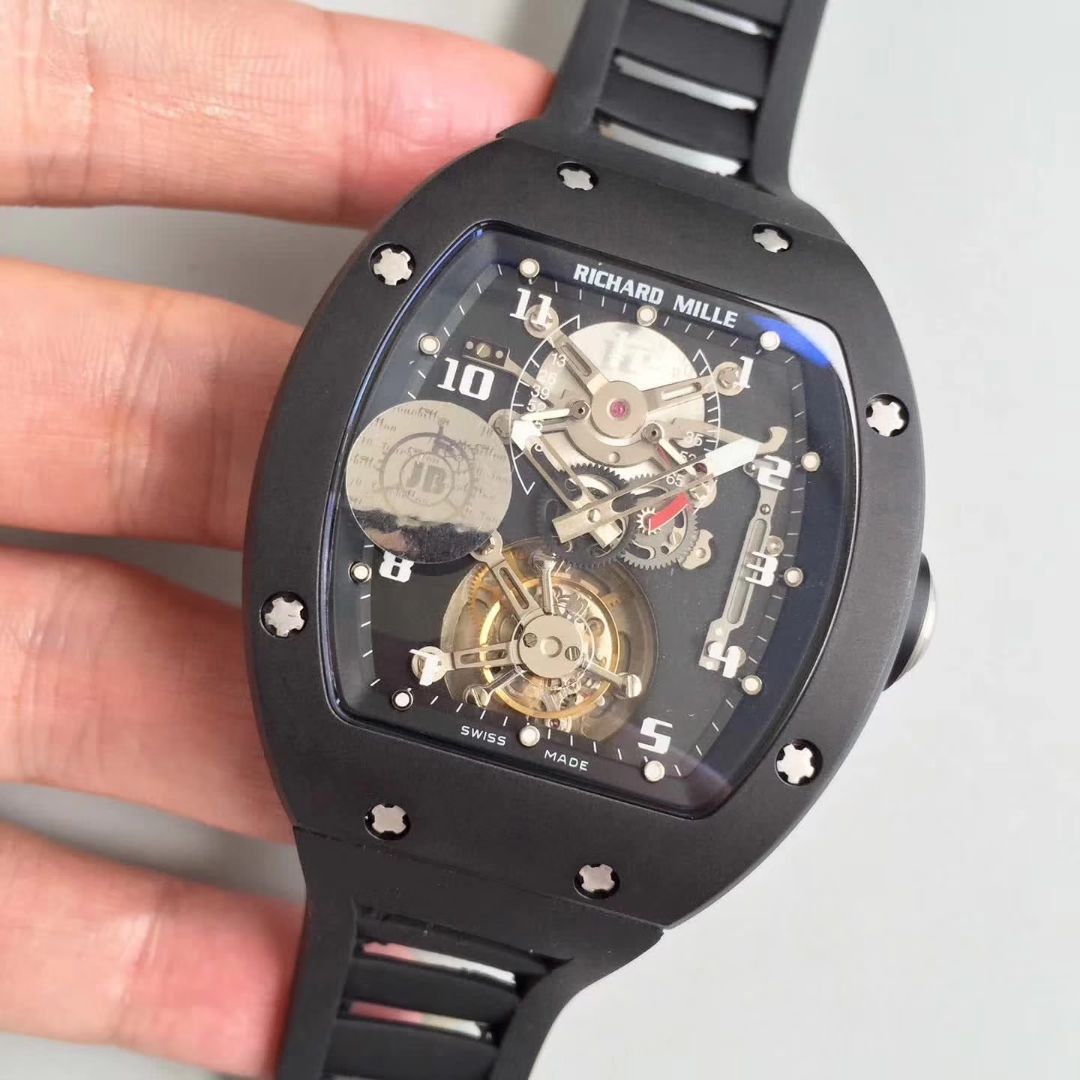 RICHARD MILLE（理查德米勒）视频评测里查德米尔男士系列RM 001腕表JB厂高仿理查德·米勒RM001真陀飞轮 