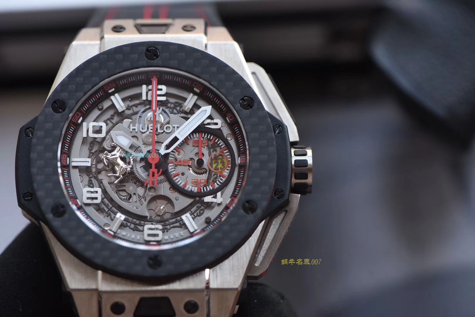 【视频评测V6出品】Hublot Big Bang Ferrari Titanium F3系列 宇舶法拉利401.NQ.0123.VR腕表 / YB066