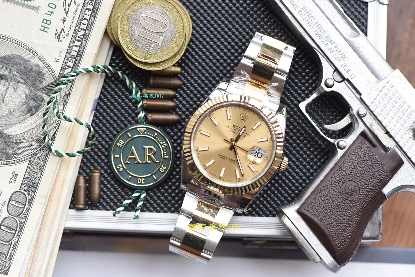 【视频评测AR厂一比一复刻劳力士日志手表】复刻的手表劳力士日志型系列116333-72213香槟盘腕表 
