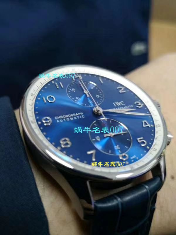 【独家视频测评】【YL厂V7版本一比一超A高仿手表】万国葡萄牙计时系列IW371417腕表（葡计烧钢蓝针） 
