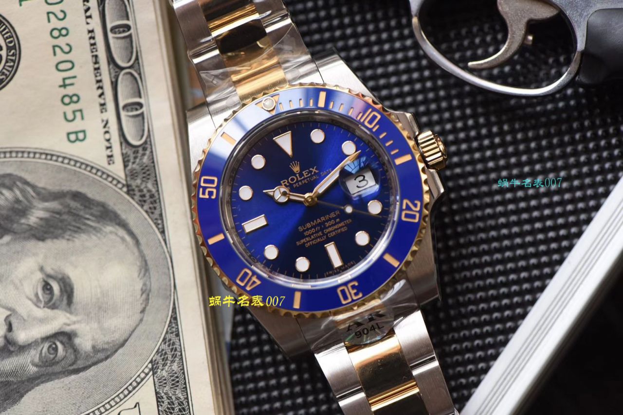 【AR厂Rolex复刻高仿表】劳力士潜航者型系列116613LB-97203 蓝盘腕表(904钢间金蓝水鬼) / R369