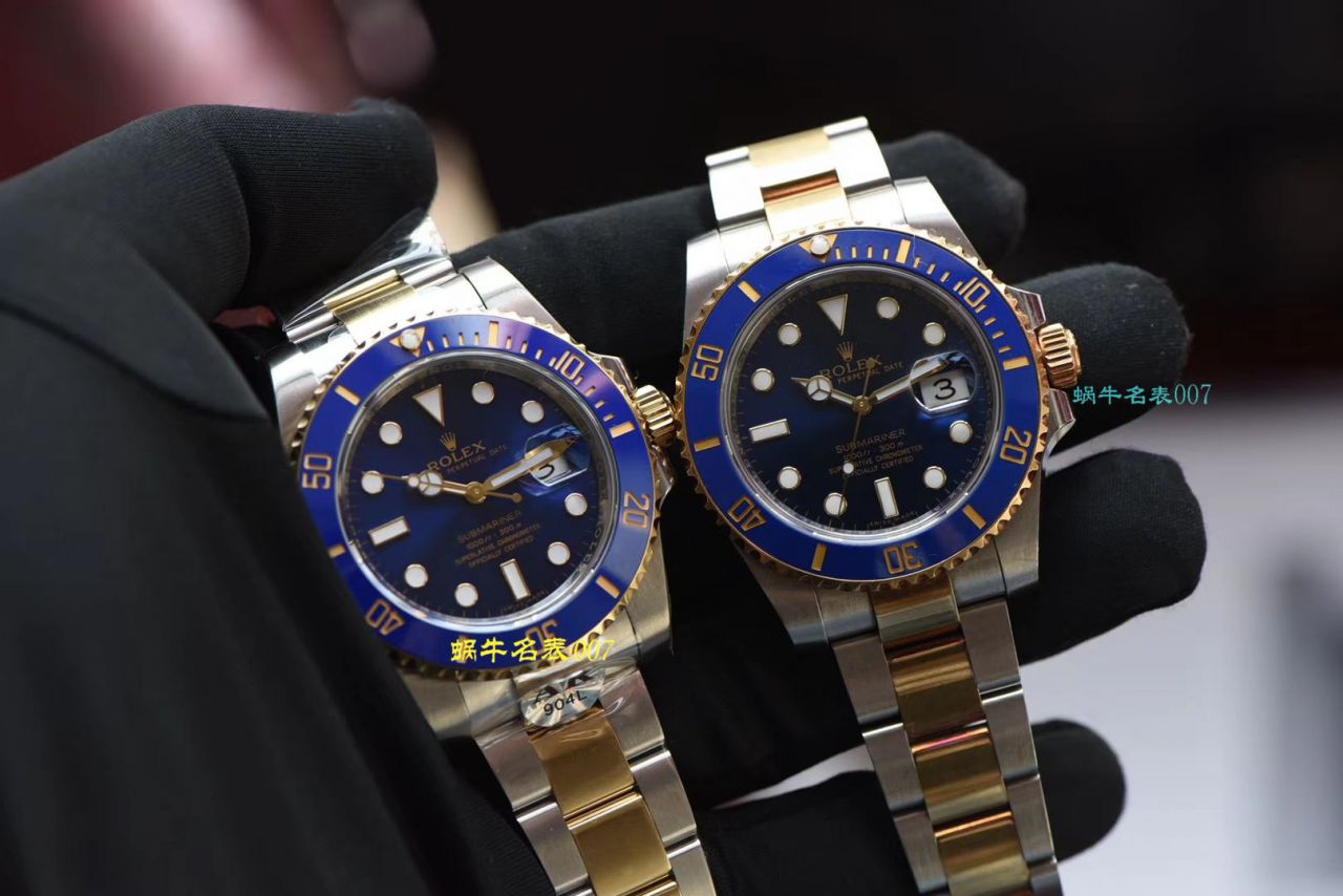 【AR厂Rolex复刻高仿表】劳力士潜航者型系列116613LB-97203 蓝盘腕表(904钢间金蓝水鬼) / R369
