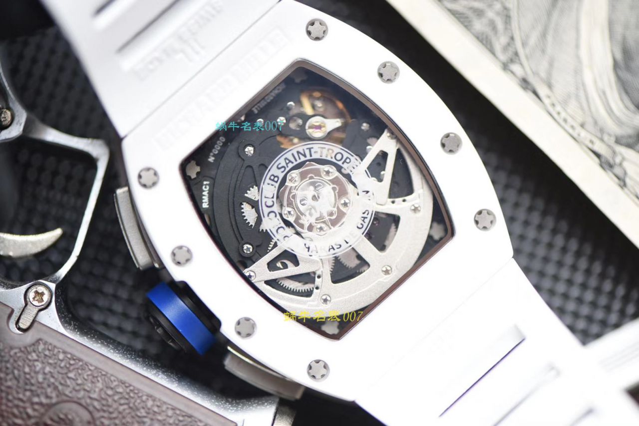 【视频评测KV厂RICHARD MILLE复刻手表】理查德米勒男士系列RM 011白色陶瓷限量款腕表 