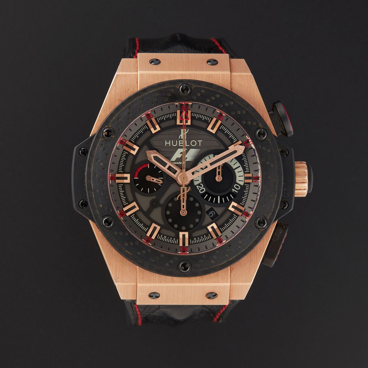 【HBBV6厂顶级复刻手表】宇舶法拉利F1 玫瑰金703.OM.6912.HR.FMC12 Hublot Big Bang F1 King Power Great Britain Limited Edition 