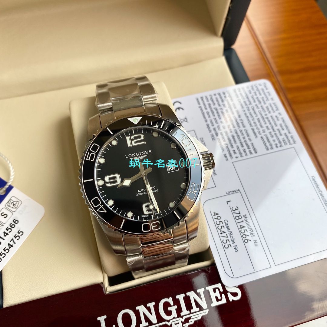 【渠道原单Longines】浪琴康卡斯潜水系列L3.742.4.56.6腕表 