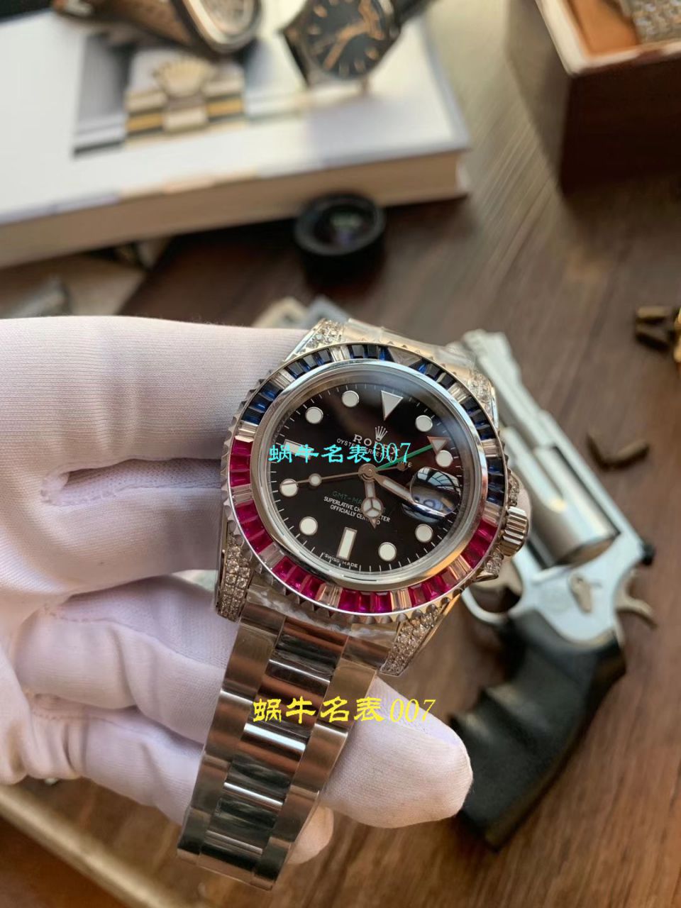 【LF厂Rolex顶级复刻高仿手表】劳力士格林尼治型II系列镶钻116758 SAru-78208,116759 SAru-78209腕表 / R389